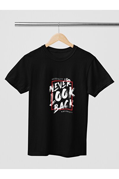 Butik تي شيرت نسائي/رجالي 100% قطن لا تنظر إلى الوراء مطبوع برقبة دائرية وأكمام قصيرة