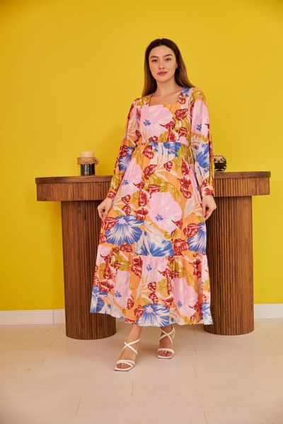 modaserdem Patterned Patterned Linen Dress