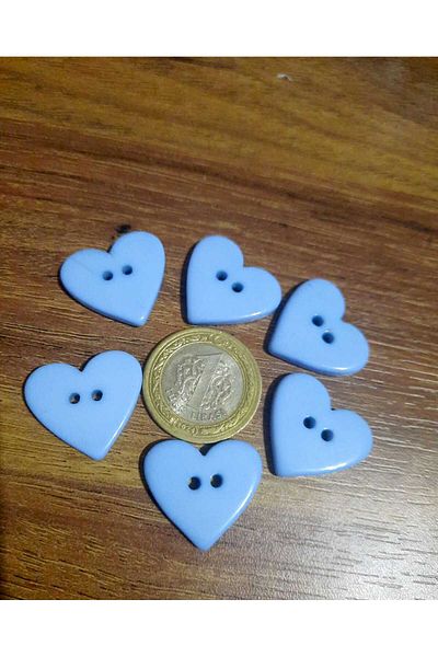 İMREN AKSESUAR 2.5 cm Heart Motif Polyester Mountainous 6 Pieces 1 Pack
