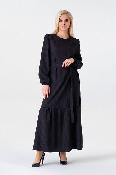 Fashion Showcase Rochie Hijab Crinkle cu mâneci balon - neagră