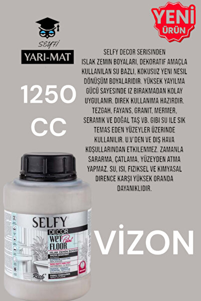 SEYFİKİRTASİYE SELFY DECOR ISLAK ZEMİN BOYASI 1250 CC MUTFAK TEZGAH FAYANS LA...