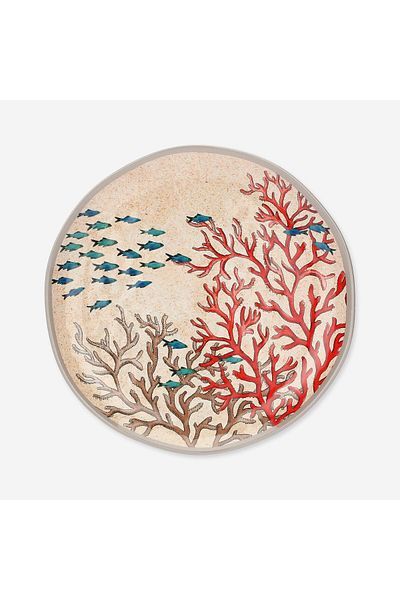 Rose Tulipani Milano Rose & Tulipani Milano Sea Life Beige Melamine Dinner Plate 27 cm