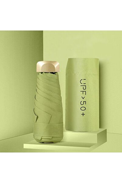 Choice مظلة شمسية صغيرة من الحديد 6K باللون الأخضر الفاتح، مظلة جيب من الفيني...