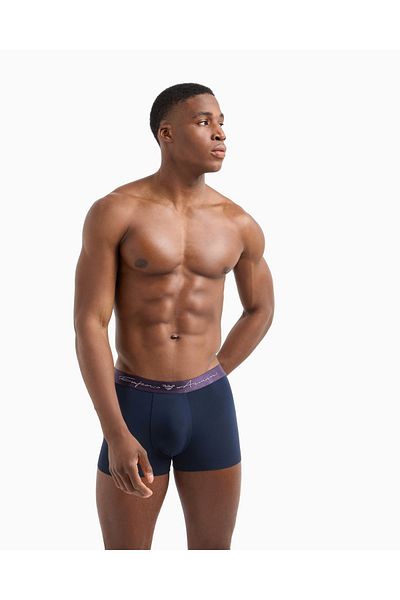 Emporio Armani Conținut modal moale pentru bărbați cu logo Bandă elastică în talie Boxer bleumarin EM 000363   AF10783-UB102