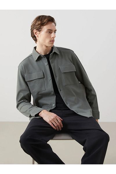 LC Waikiki Lcw Vision Green Regular Fit Men's Long Sleeve Shirt Jacket