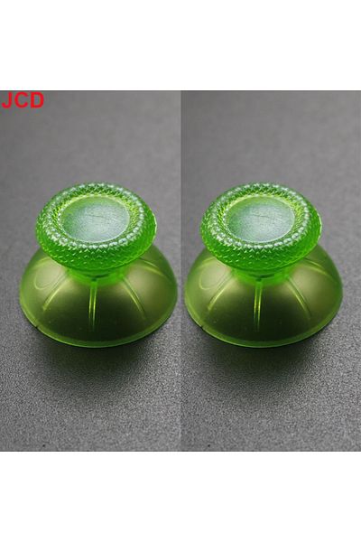 JCD عصا تحكم تناظرية ثلاثية الأبعاد من JCD شفافة باللون الأخضر مكونة من قطعتين لجهاز تحكم PS5 وأغطية عصي الإبهام التناظرية