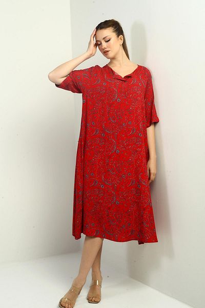 By Saygı Rochie oversize cu model șal pentru femei, cu buzunare