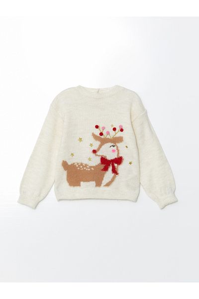 LC Waikiki New Year's Themed Girls' Sweater and Leggings - Set of 2