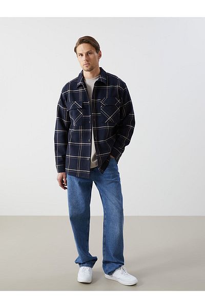 LC Waikiki Regular Fit Long Sleeve Plaid Men's Shirt Jacket