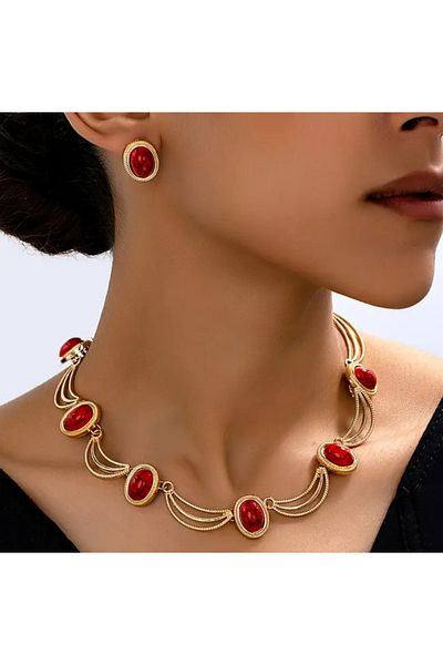 TAKİŞKO Modern Necklace Earring Set