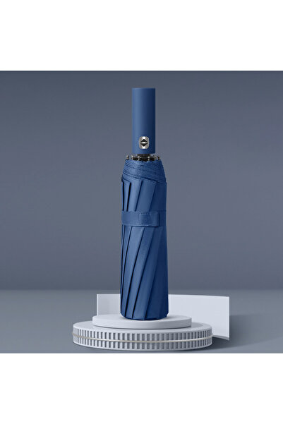 Choice IRON 24K Dark blue 24 bone automatic folding umbrella Windproof sunshade Umbrella Men's and women's