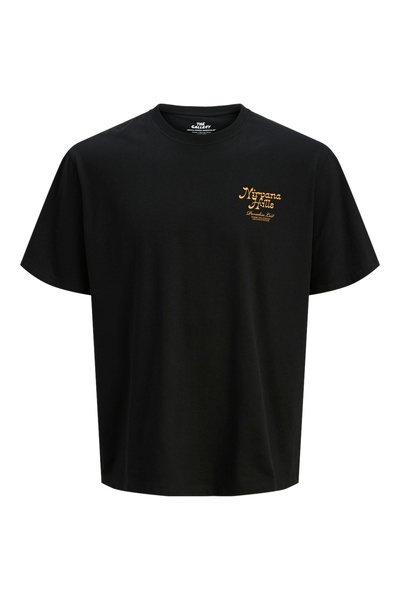 Jack & Jones Tricou negru pentru bărbați Jack Jones Jorparallel Tee Ss Crew N...