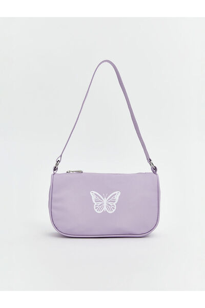 LC Waikiki ACCESORII LCW Geantă Baguette Fete Imprimată Fluture Liliac