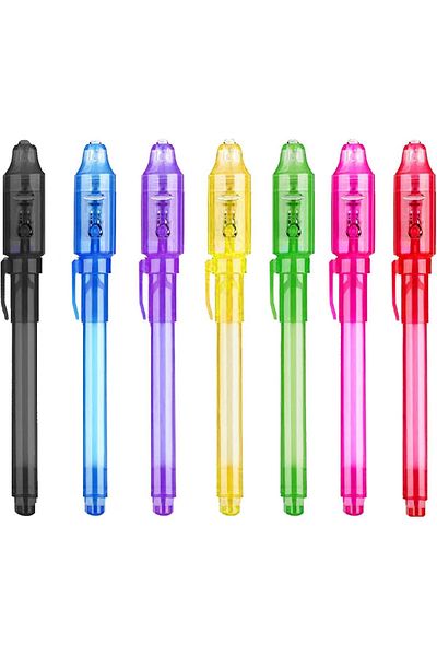 fulina 6pcs Invisible Ink Pen Toy,with UV Light Magic Marker for Secret Message, Gifts for kids