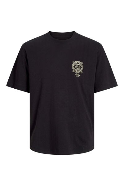 Jack & Jones Jack Jones Jorparos Chest Tee Ss Crew Neck Men's Black Tshirt 12...