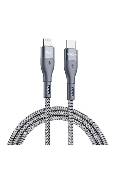 Choice كابل USB C إلى Lightning رمادي بطول 1 متر متوافق مع تقنية PD 20 وات بطول 1 متر/2 متر/3 متر