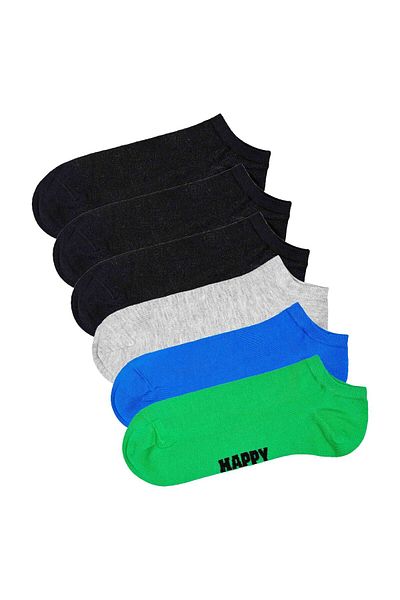 Happy Socks Unisex Sneaker-Socken, 6er Pack - Solid Socks Low, Baumwollmischung, einfarbig