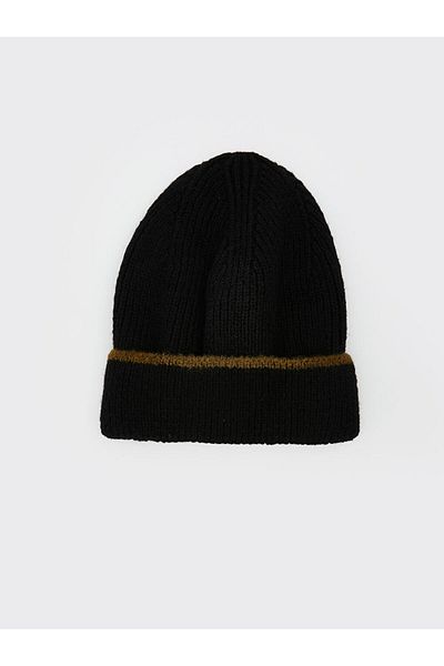 LC Waikiki Lcw Accessories Black Stripe Embroidered Men's Beret