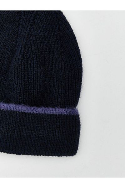 LC Waikiki Lcw Accessories Navy Blue Line Embroidered Men's Beret