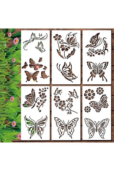 Choice D Garden Fence Large Flower Stencils Diy Decoration Painted Stickers Template Diy Flower Butterfly .