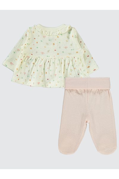 Bebetto 0-3 Months Baby Girl Pajama Set Dusty Rose