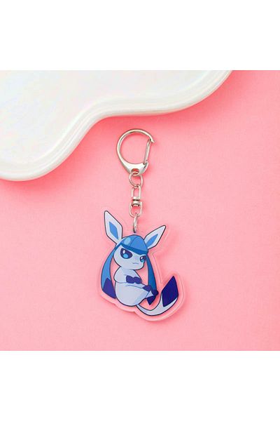Miniso 5cm 4 Anime Pokémon Eevee Acrylic Keychain Accessaries Cartoon Funny Pendant Cute Creative Bag Charm