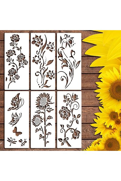 Choice A Garden Fence Large Flower Stencils Diy Decoration Painted Stickers Template Diy Flower Butterfly .