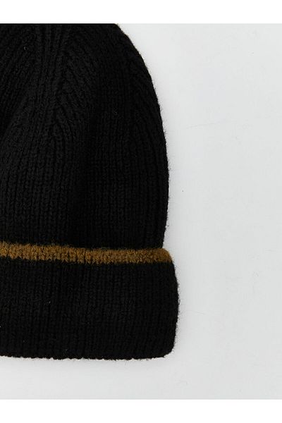 LC Waikiki Lcw Accessories Black Stripe Embroidered Men's Beret