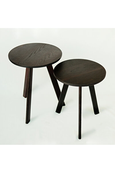 GÜLEÇ Doğal Masif İkili Yan Sehpa