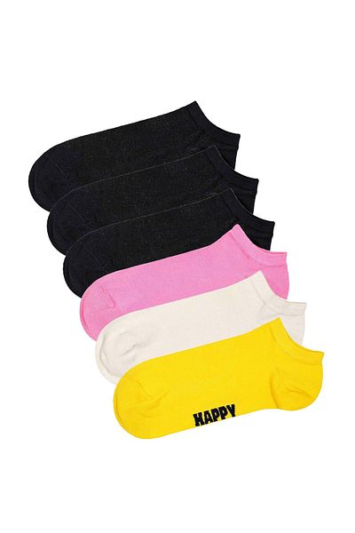 Happy Socks Unisex Sneaker-Socken, 6er Pack - Solid Socks Low, Baumwollmischung, einfarbig
