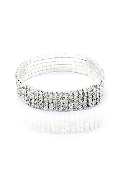 Choice 5 Row Fashion Rhinestone Tennis Anklet For Women Multi-layer Crystal Elastic Chain On Leg Female Sum