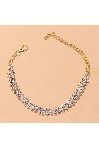 Choice Gold-color Fashion Shining Lozenge Chain Anklet for Women Fashion Silver Color Summer Beach Ankle Br