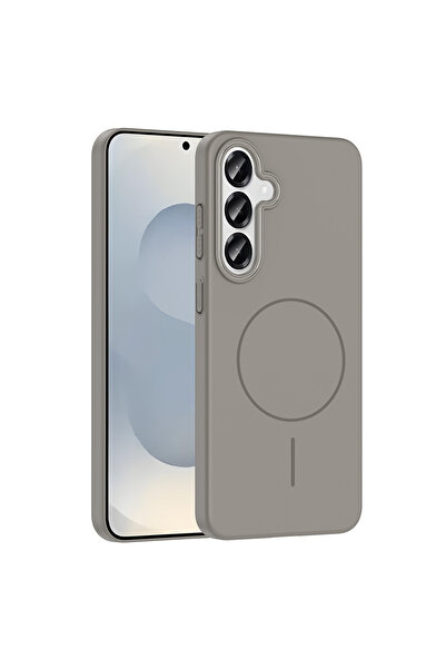 Kipgsm Samsung Galaxy S24 FE Kamera Korumalı Magsafe Sarj Destekli Mikrofiber Çizilmez Kapak