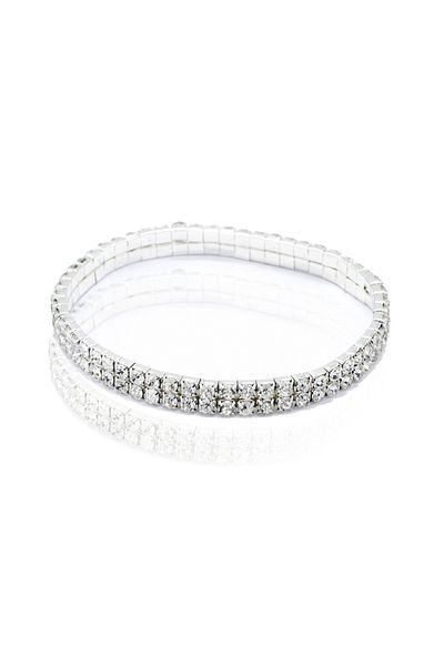 Choice 2 Row Fashion Rhinestone Tennis Anklet For Women Multi-layer Crystal Elastic Chain On Leg Female Sum