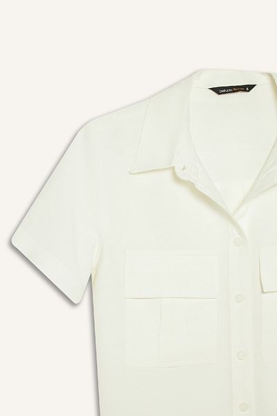 DeFacto Crop Pocket Short Sleeve Shirt C4784Ax25Sp