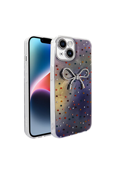 Rivor Apple iPhone 15 İçin Uyumlu Kılıf Kamera Korumalı Figürlü Parıltılı Ren...