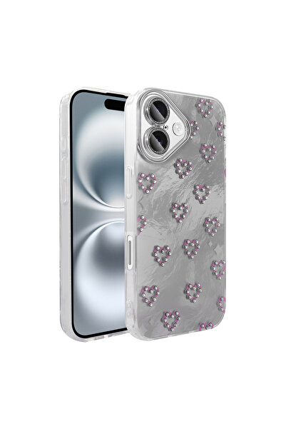 halkhouse iPhone 16 Plus Kılıf Kamera Korumalı Figürlü Süslü Renkli Şık Esnek...