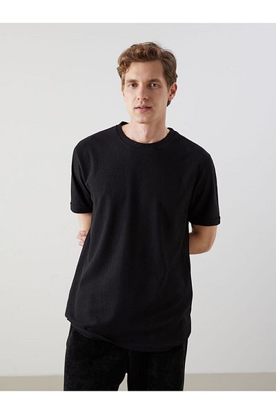 LC Waikiki Crew Neck Short Sleeve Men's Textured T-Shirt
