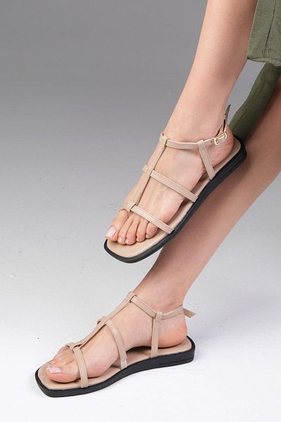 Mio Gusto Cora Skin Color Women's Flat Sandals