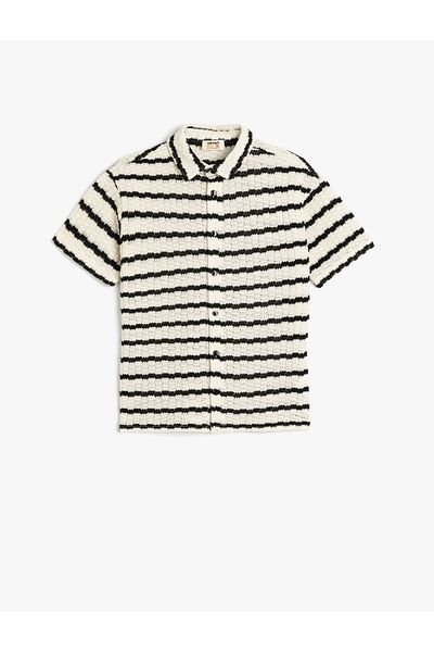 Koton White Ajoure T-Shirt