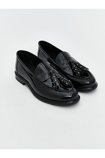 LC Waikiki Leather Look Bow Detailed Women's Loafer Shoes
