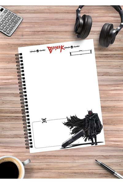mertfigur دفتر ملاحظات حلزوني من Berserk Anime مقاس A5 (50 ورقة)