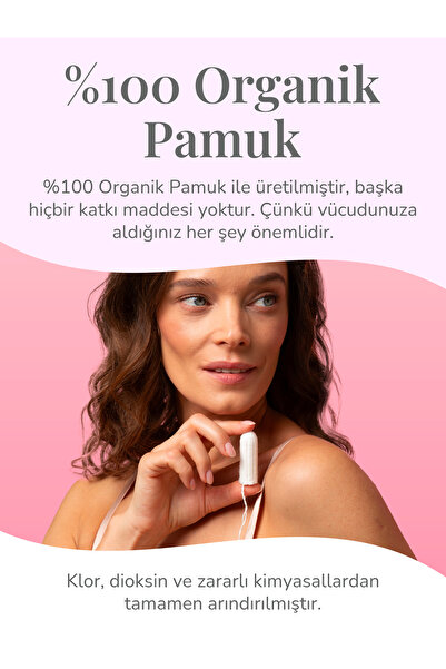 enroush self love self care period Süper Tampon I 100% Organik Pamuklu I 16 Adet