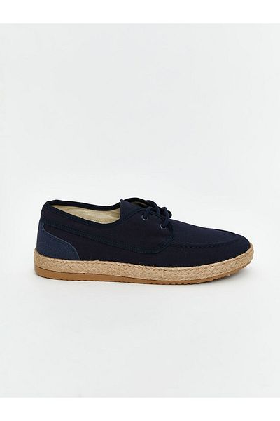 LC Waikiki Lcw Steps Navy Blue Lace-Up Straw Sole Men's Classic Shoes