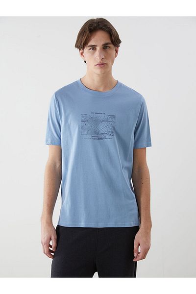 LC Waikiki Ανδρικό μπλουζάκι New Season Crew με κοντό μανίκι χτενισμένο βαμβακερό μπλουζάκι - S55903Z8
