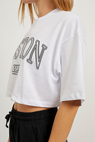 Arma Life Γυναικείο κοντομάνικο καλοκαιρινό Basic White Crop T-shirt