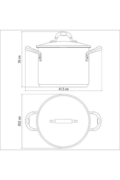 TRAMONTINA Since 1911, Made In Brazil - Solar Silicon 30cm 15.4l Stainless Steel Stock Pot With Tri-ply Bottom