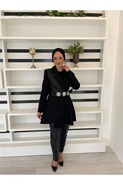 White Corner 2607 DERİ DETAYLI İKİLİ TAKIM