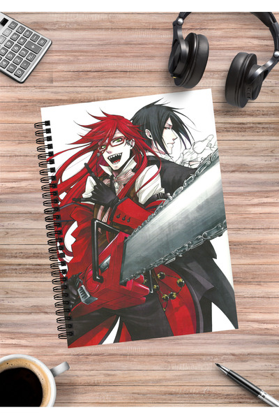 mertfigur Black Butler Sebastian Ciel Grell Anime Caiet cu spirală A5 (50 coli)