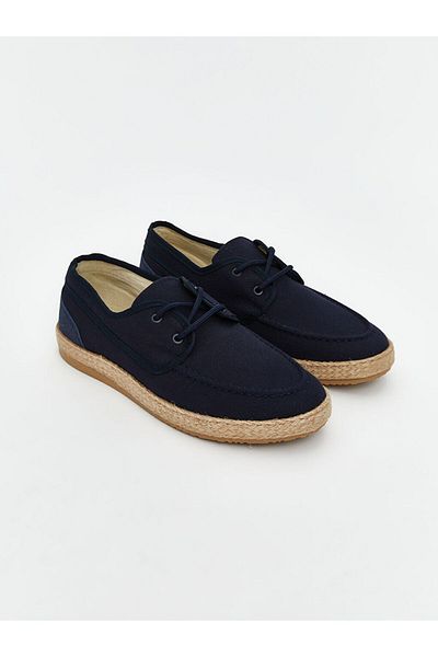LC Waikiki Lcw Steps Navy Blue Lace-Up Straw Sole Men's Classic Shoes
